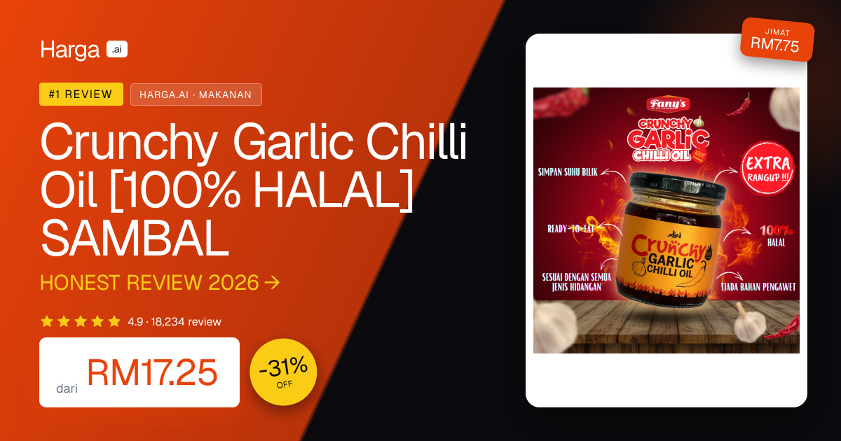 Crunchy Garlic Chilli Oil [100% HALAL] SAMBAL review
