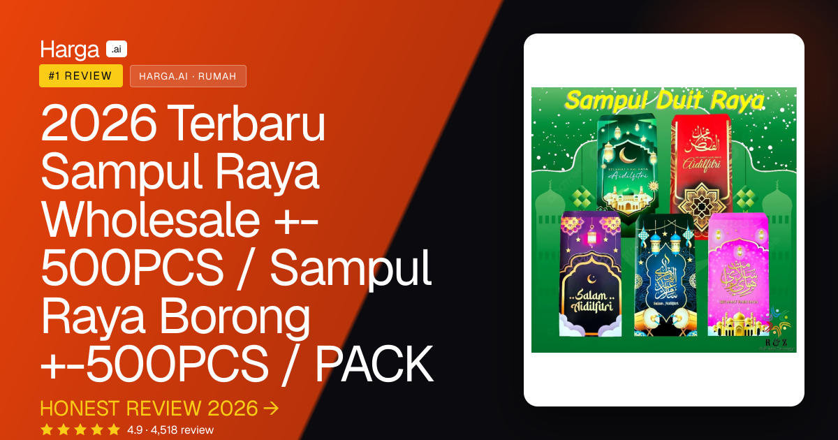 2026 Terbaru Sampul Raya Wholesale +- 500PCS / Sampul Raya Borong +-500PCS / PACK review