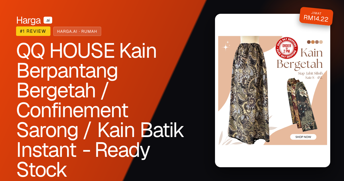 QQ HOUSE Kain Berpantang Bergetah / Confinement Sarong / Kain Batik Instant - Ready Stock review
