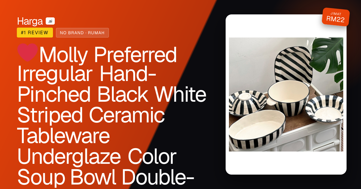 ❤Molly Preferred Irregular Hand-Pinched Black White Striped Ceramic Tableware Underglaze Color Soup Bowl Double-Ear Rice Noodle review