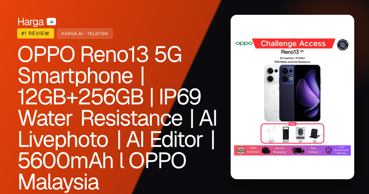 OPPO Reno13 5G Smartphone | 12GB+256GB | IP69 Water Resistance | AI Livephoto | AI Editor | 5600mAh l OPPO Malaysia review