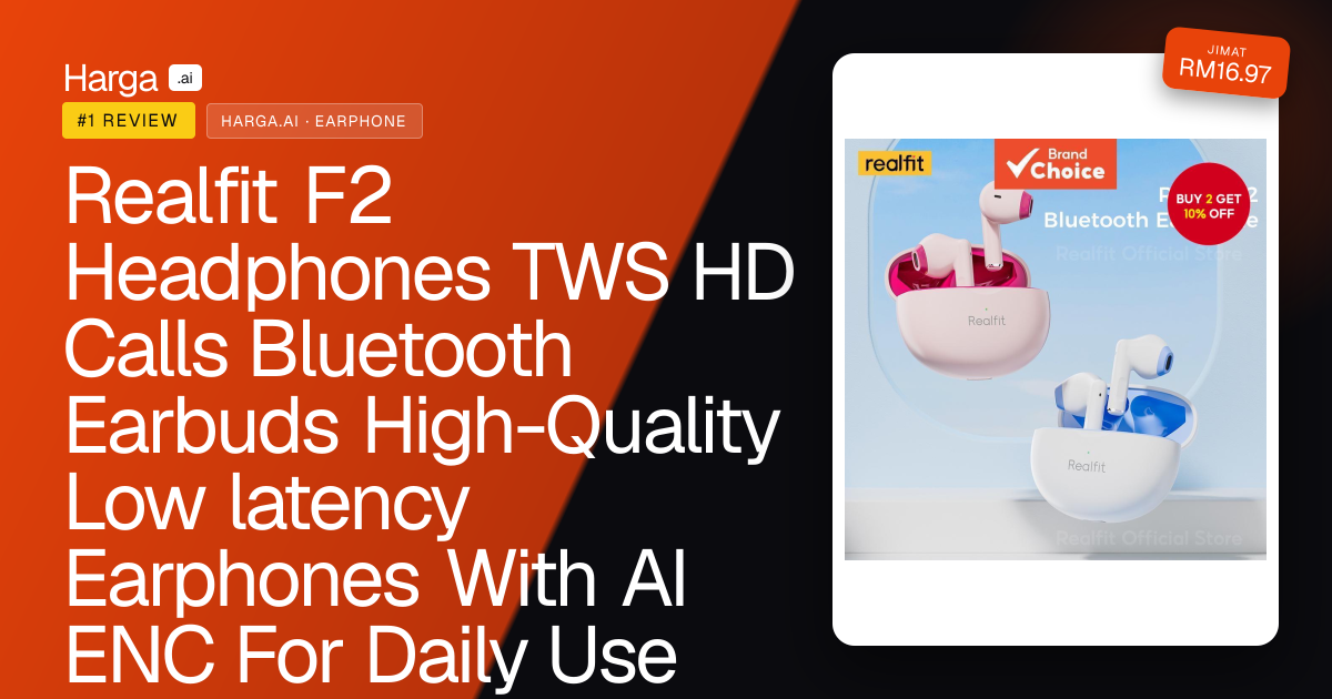 Realfit F2 Headphones TWS HD Calls Bluetooth Earbuds High-Quality Low latency Earphones With AI ENC For Daily Use Stereo Sound Headsets review