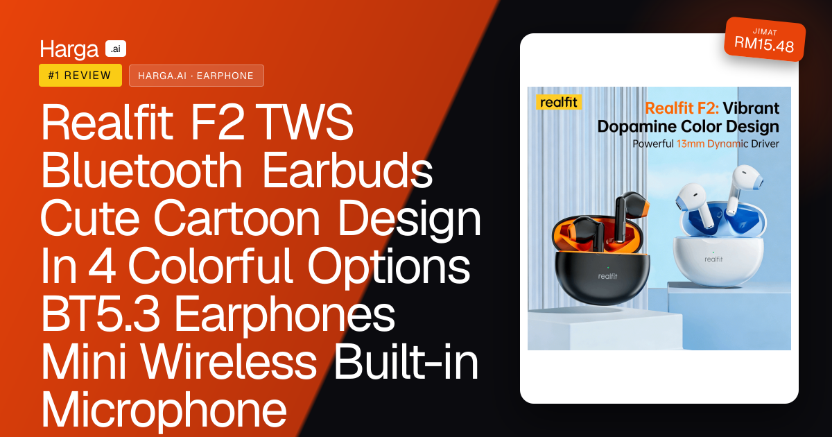 Realfit F2 TWS Bluetooth Earbuds Cute Cartoon Design In 4 Colorful Options BT5.3 Earphones Mini Wireless Built-in Microphone Headsets 2026 Kawaii Youthful Summer Aesthetic review