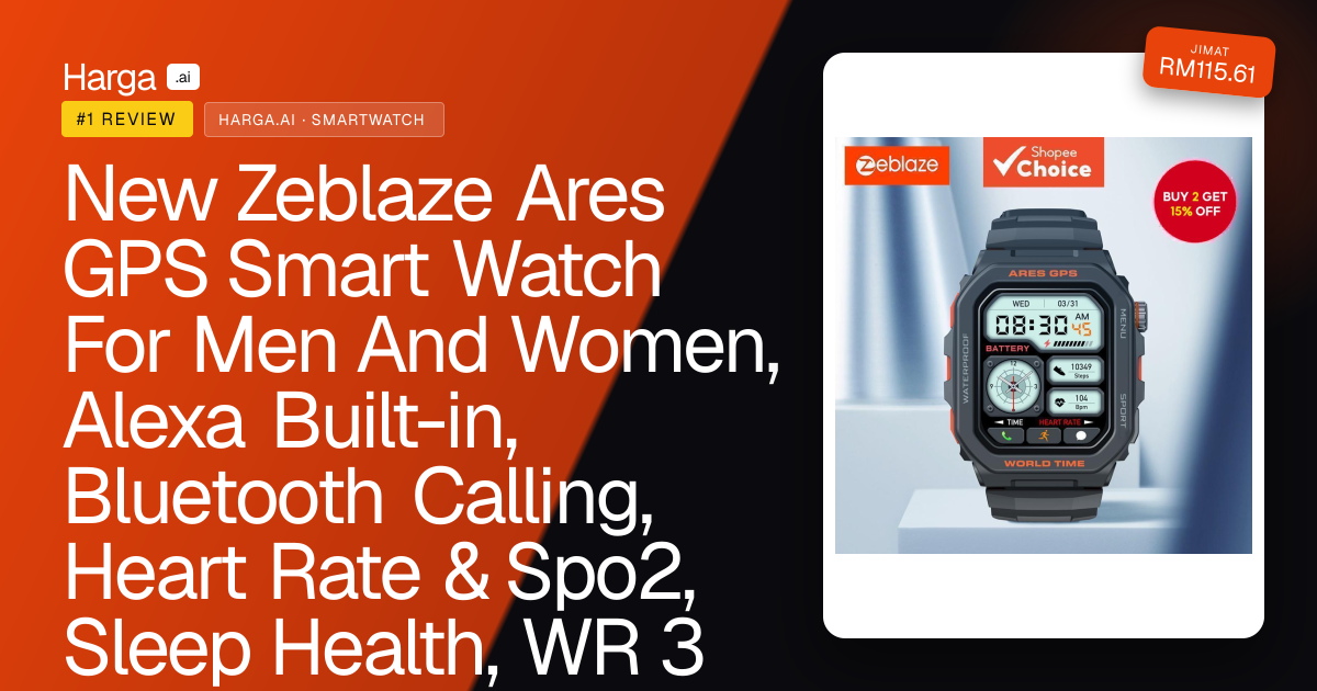 New Zeblaze Ares GPS Smart Watch For Men And Women, Alexa Built-in, Bluetooth Calling, Heart Rate & Spo2, Sleep Health, WR 3 ATM Sport Watch For Running review