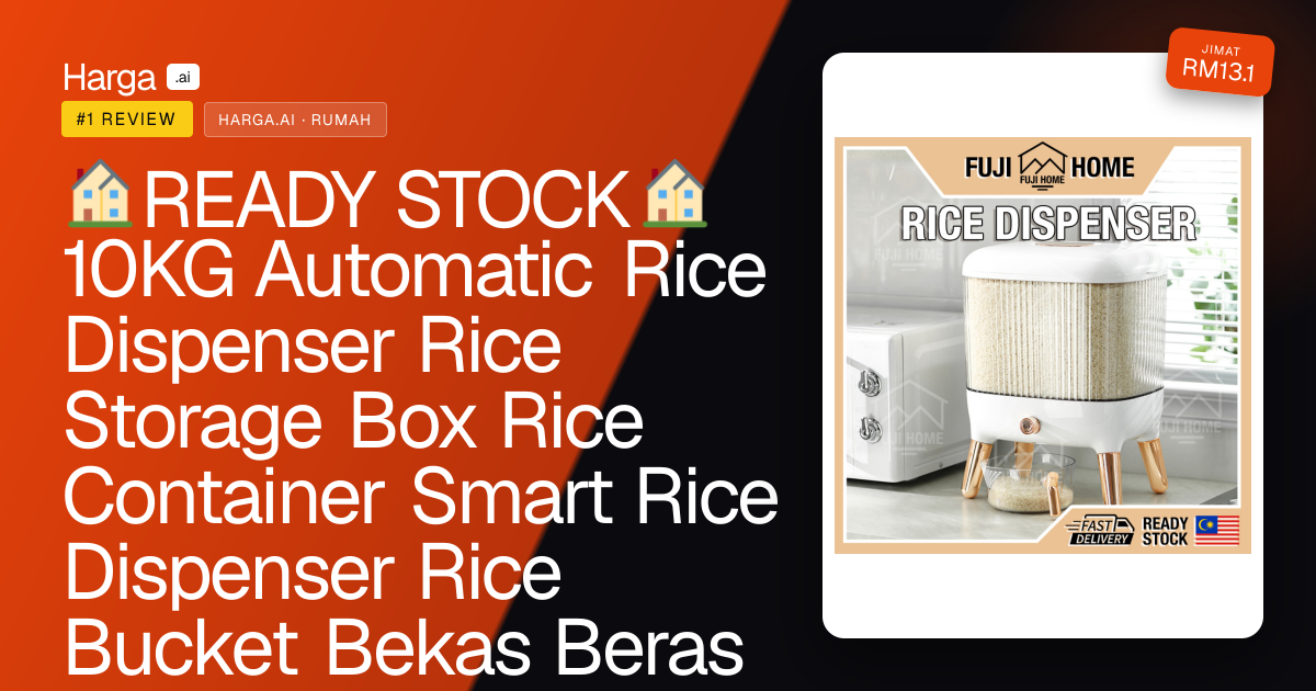 🏠READY STOCK🏠10KG Automatic Rice Dispenser Rice Storage Box Rice Container Smart Rice Dispenser Rice Bucket Bekas Beras review
