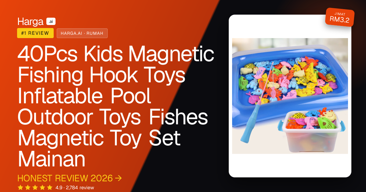 40Pcs Kids Magnetic Fishing Hook Toys Inflatable Pool Outdoor Toys Fishes Magnetic Toy Set Mainan review