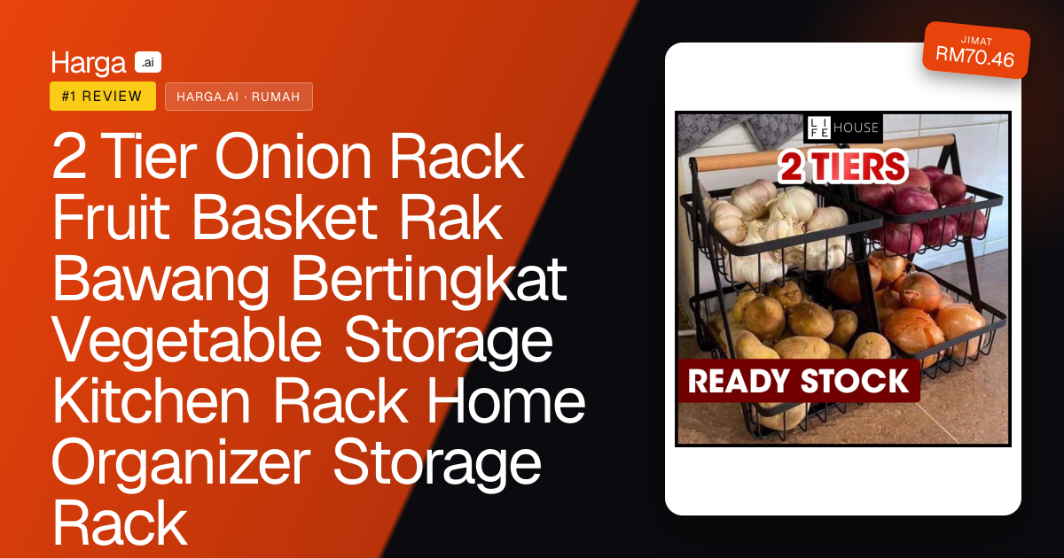 2 Tier Onion Rack Fruit Basket Rak Bawang Bertingkat Vegetable Storage Kitchen Rack Home Organizer Storage Rack review