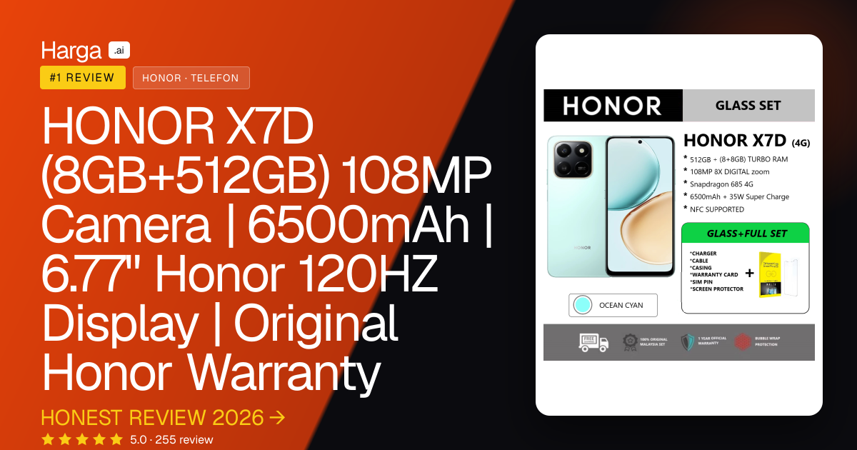 HONOR X7D (8GB+512GB) 108MP Camera | 6500mAh | 6.77" Honor 120HZ Display | Original Honor Warranty review