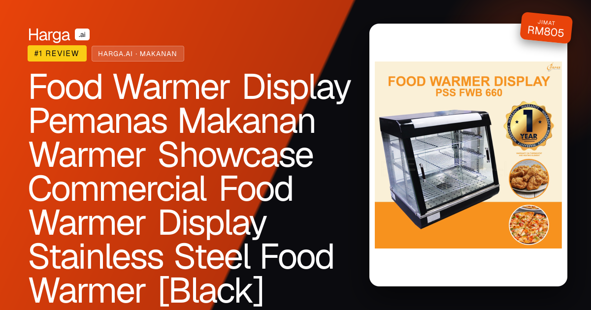 Food Warmer Display Pemanas Makanan Warmer Showcase Commercial Food Warmer Display Stainless Steel Food Warmer [Black] review