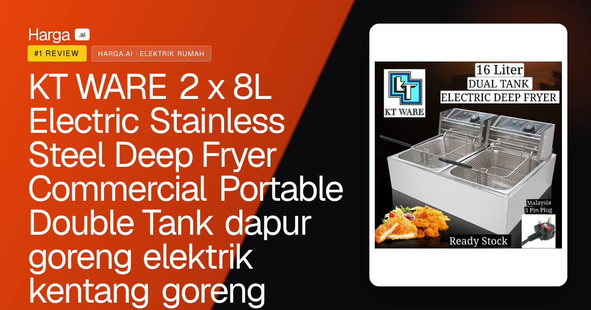 KT WARE 2 x 8L  Electric Stainless Steel Deep Fryer Commercial Portable Double Tank dapur goreng elektrik kentang goreng review
