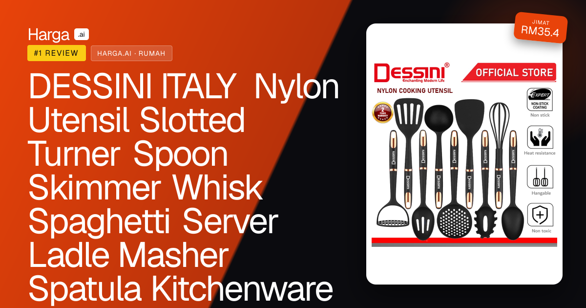 DESSINI ITALY Nylon Utensil Slotted Turner Spoon Skimmer Whisk Spaghetti Server Ladle Masher Spatula Kitchenware Senduk review