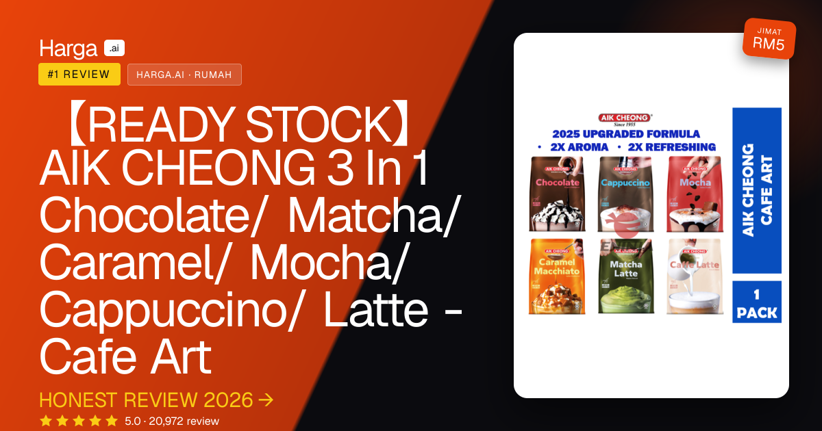 【READY STOCK】AIK CHEONG 3 In 1 Chocolate/ Matcha/ Caramel/ Mocha/ Cappuccino/ Latte - Cafe Art review