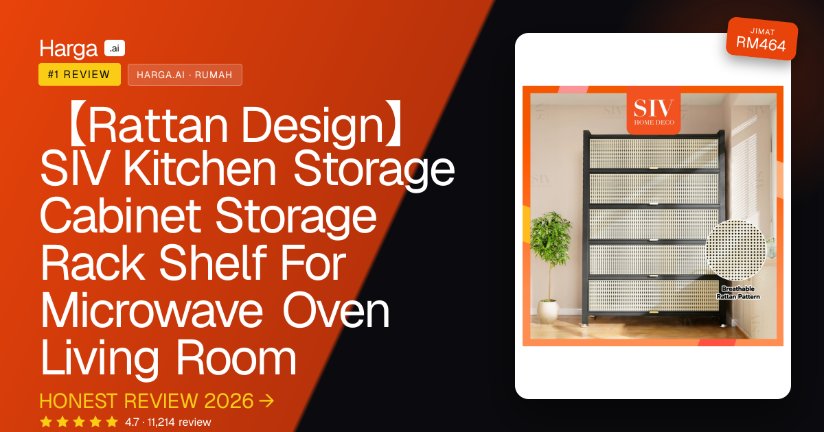 【Rattan Design】SIV Kitchen Storage Cabinet Storage Rack Shelf For Microwave Oven Living Room review