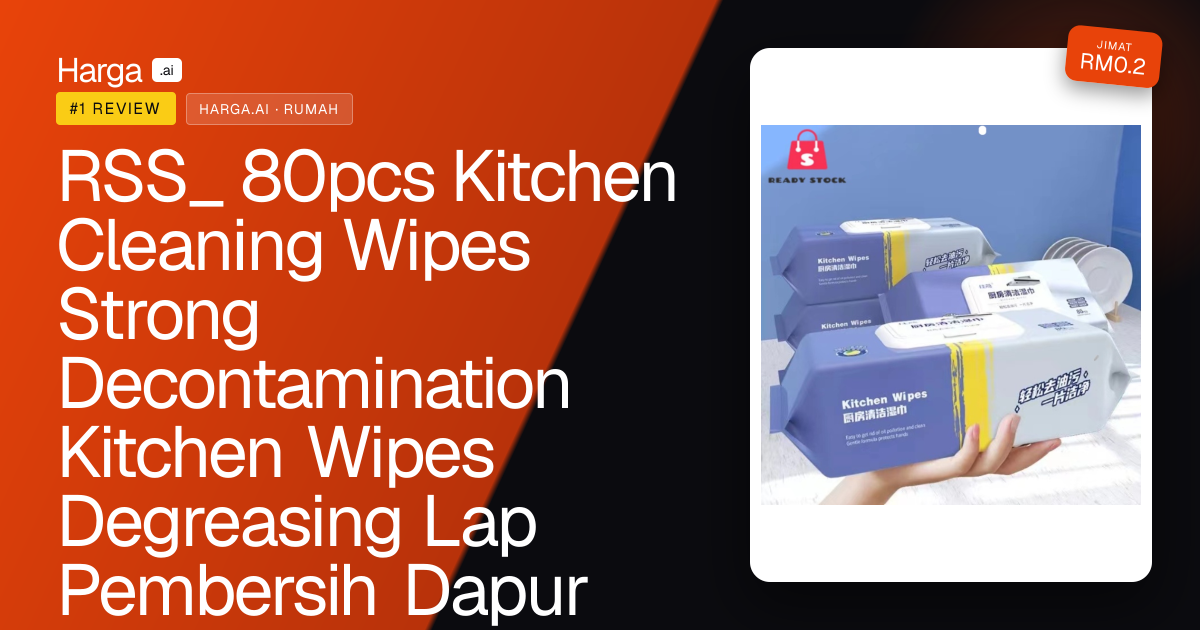 RSS_ 80pcs Kitchen Cleaning Wipes Strong Decontamination Kitchen Wipes Degreasing Lap Pembersih Dapur review