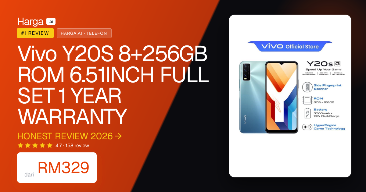 Vivo Y20S 8+256GB ROM 6.51INCH FULL SET 1 YEAR WARRANTY review