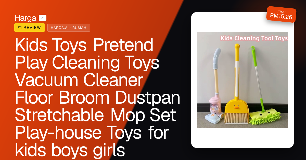 Kids Toys Pretend Play Cleaning Toys Vacuum Cleaner Floor Broom Dustpan Stretchable Mop Set Play-house Toys for kids boys girls Mainan Budak Perempuan  女童玩具 review