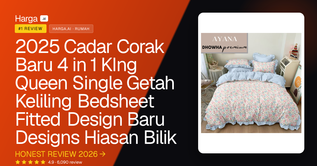 2025 Cadar Corak Baru 4 in 1 KIng Queen Single Getah Keliling Bedsheet Fitted Design Baru Designs Hiasan Bilik review