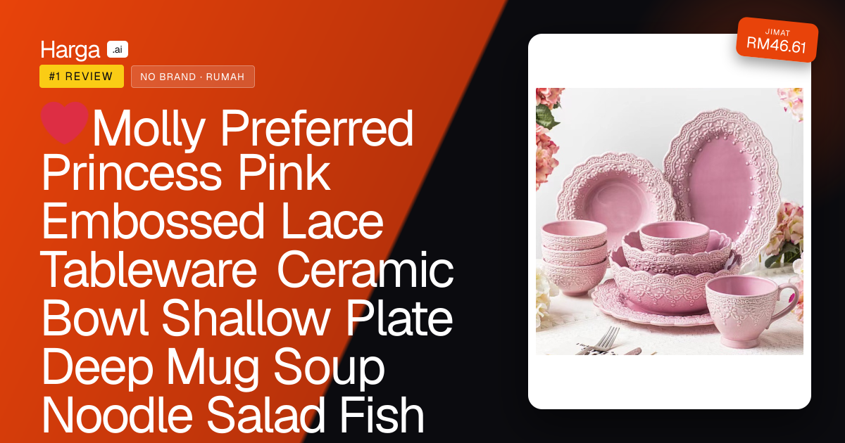 ❤Molly Preferred Princess Pink Embossed Lace Tableware Ceramic Bowl Shallow Plate Deep Mug Soup Noodle Salad Fish review