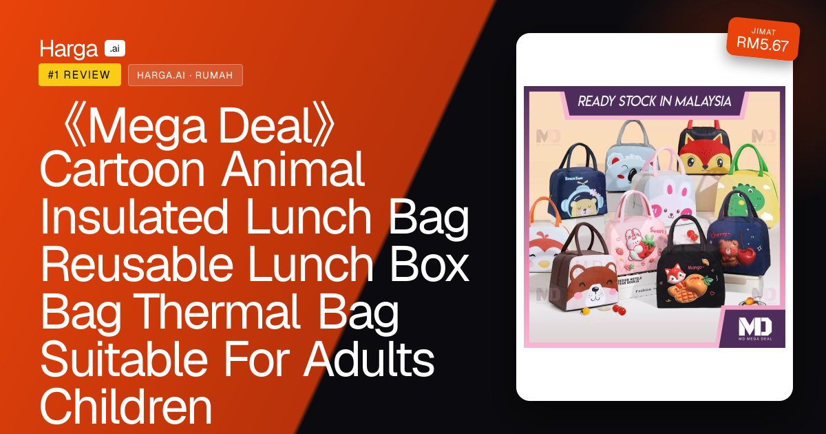 《Mega Deal》Cartoon Animal Insulated Lunch Bag Reusable Lunch Box Bag Thermal Bag Suitable For Adults Children review