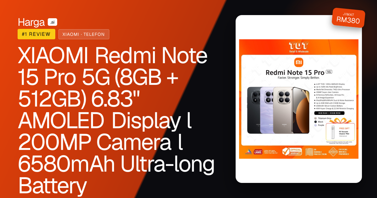 XIAOMI Redmi Note 15 Pro 5G (8GB + 512GB) 6.83" AMOLED Display l 200MP Camera l 6580mAh Ultra-long Battery review