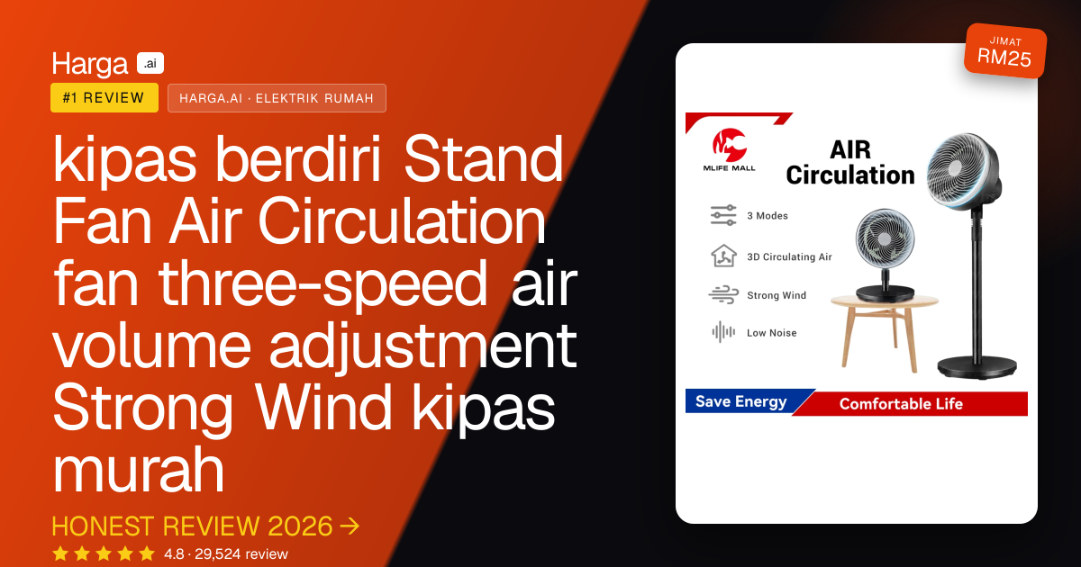 kipas berdiri Stand Fan Air Circulation fan three-speed air volume adjustment Strong Wind kipas murah review
