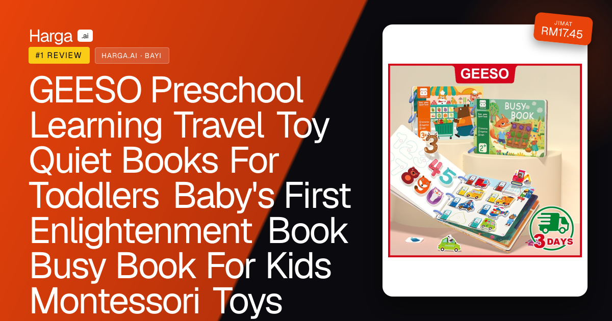 GEESO Preschool Learning Travel Toy Quiet Books For Toddlers Baby's First Enlightenment Book Busy Book For Kids Montessori Toys Early Learning Kids Book Activity Book For Kids 安静书 启蒙益智玩具 review