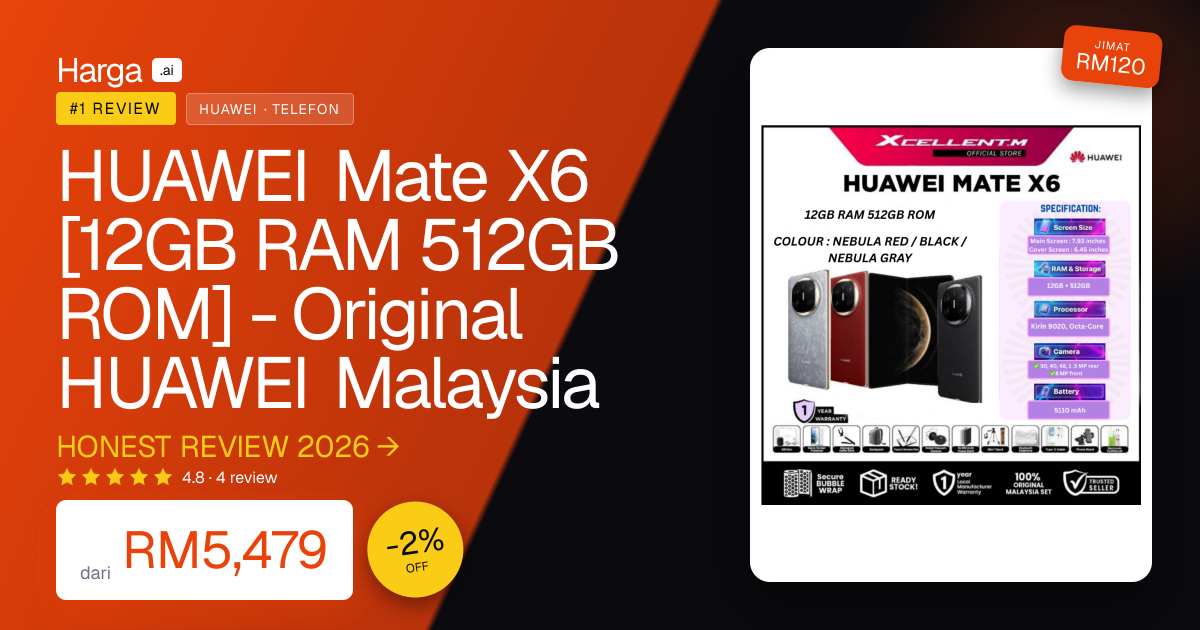 HUAWEI Mate X6 [12GB RAM 512GB ROM] - Original HUAWEI Malaysia review