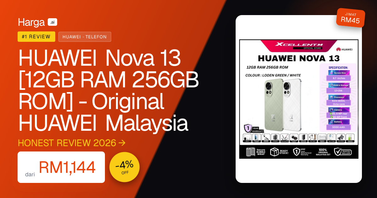 HUAWEI Nova 13 [12GB RAM 256GB ROM] - Original HUAWEI Malaysia review