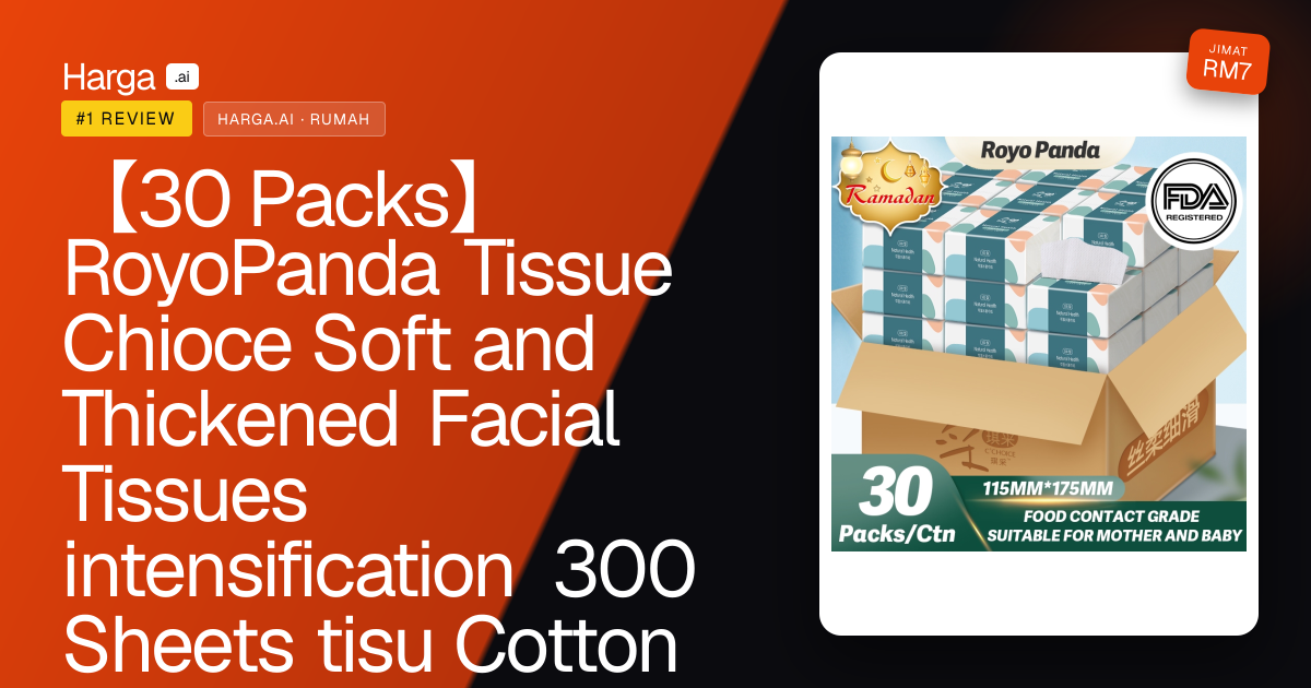 【30 Packs】RoyoPanda Tissue Chioce Soft and Thickened Facial Tissues intensification 300 Sheets tisu Cotton bamboo tissue botare tissue kleenex tissue napkin tissue review