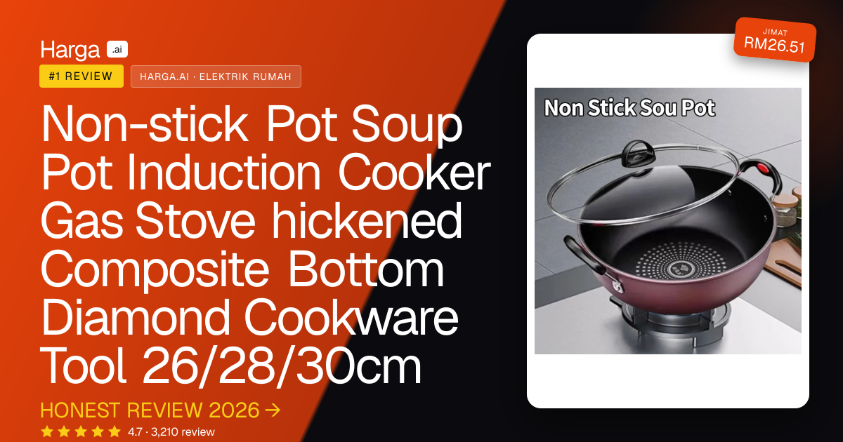 Non-stick Pot Soup Pot Induction Cooker Gas Stove hickened Composite Bottom Diamond Cookware Tool 26/28/30cm review