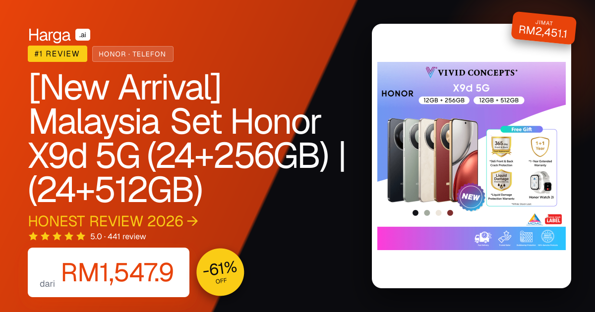 [New Arrival] Malaysia Set Honor X9d 5G (24+256GB) | (24+512GB) review