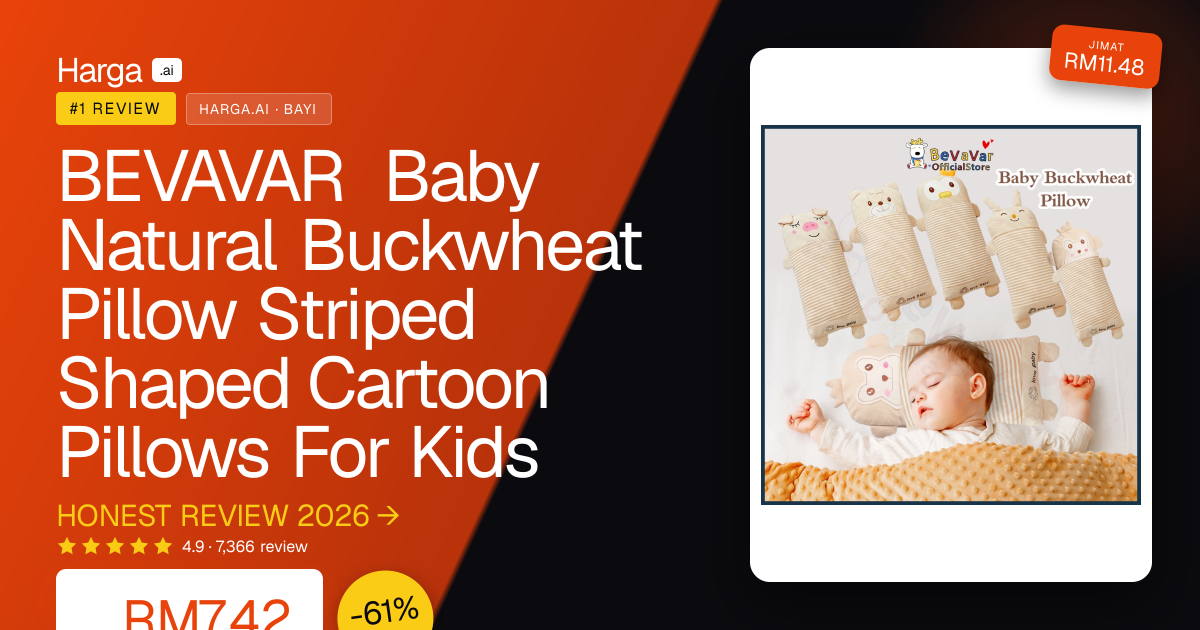 BEVAVAR Baby Natural Buckwheat Pillow Striped Shaped  Cartoon Pillows  For Kids review