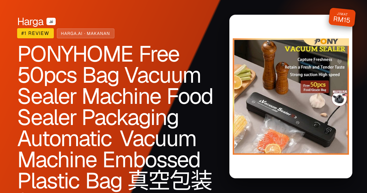 PONYHOME Free 50pcs Bag Vacuum Sealer Machine Food Sealer Packaging Automatic Vacuum Machine Embossed Plastic Bag 真空包装机 review