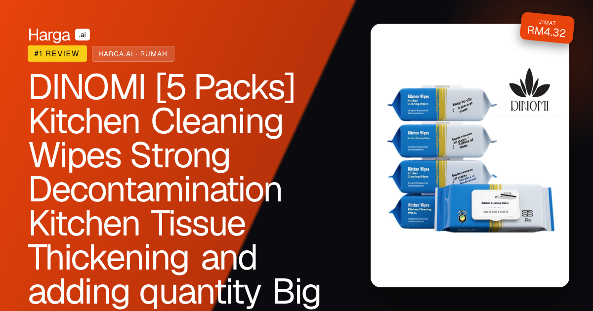 DINOMI [5 Packs] Kitchen Cleaning Wipes Strong Decontamination Kitchen Tissue Thickening and adding quantity Big Size review