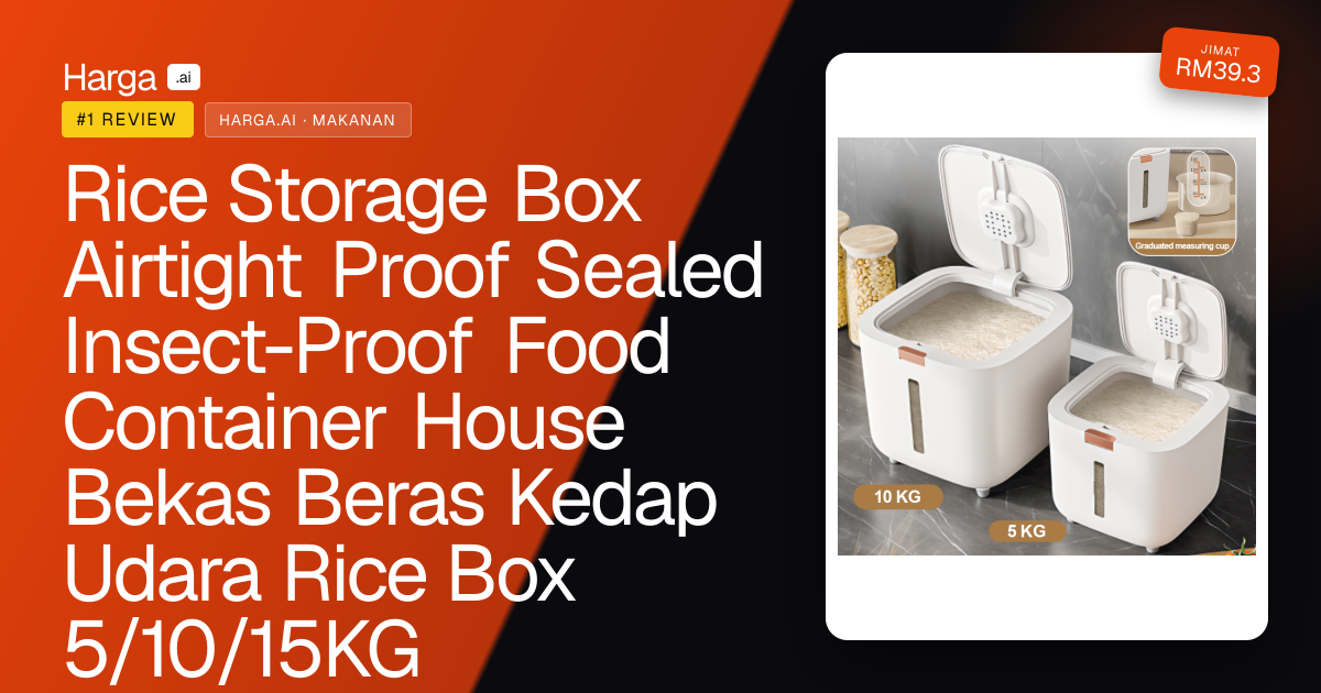 Rice Storage Box Airtight Proof Sealed Insect-Proof Food Container House Bekas Beras Kedap Udara Rice Box 5/10/15KG review