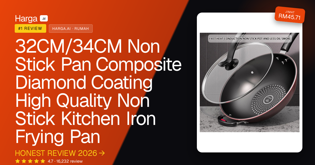 32CM/34CM Non Stick Pan Composite Diamond Coating High Quality Non Stick Kitchen Iron Frying Pan review