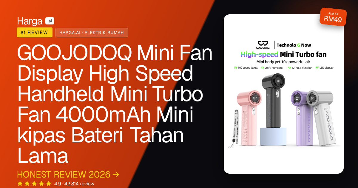 GOOJODOQ Mini Fan Display High Speed ​Handheld Mini Turbo Fan 4000mAh Mini kipas Bateri Tahan Lama review