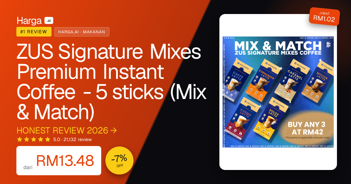 ZUS Signature Mixes Premium Instant Coffee - 5 sticks (Mix & Match) review