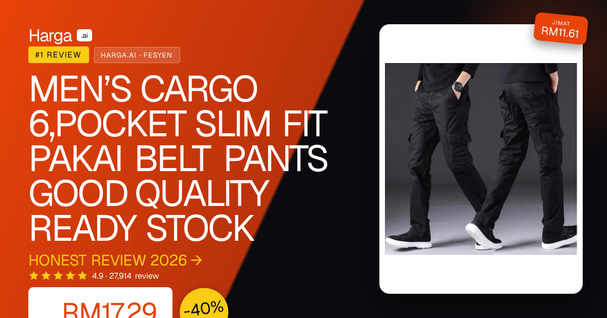 MEN’S CARGO 6,POCKET SLIM FIT PAKAI BELT  PANTS GOOD QUALITY READY STOCK review