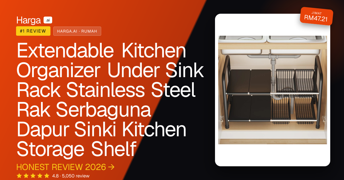 Extendable Kitchen Organizer Under Sink Rack Stainless Steel Rak Serbaguna Dapur Sinki Kitchen Storage Shelf review