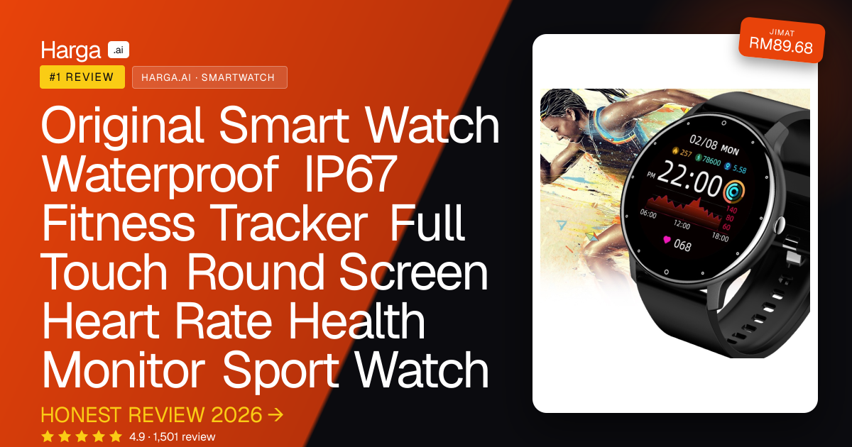 Original Smart Watch Waterproof IP67 Fitness Tracker Full Touch Round Screen Heart Rate Health Monitor Sport Watch review