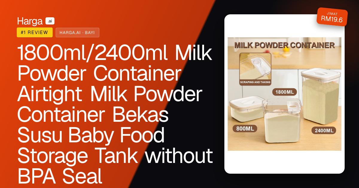 1800ml/2400ml Milk Powder Container Airtight Milk Powder Container Bekas Susu Baby  Food Storage Tank without BPA Seal review