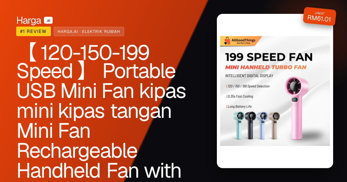 【 120-150-199 Speed 】 Portable USB Mini Fan kipas mini kipas tangan Mini Fan Rechargeable Handheld Fan with Led Display review