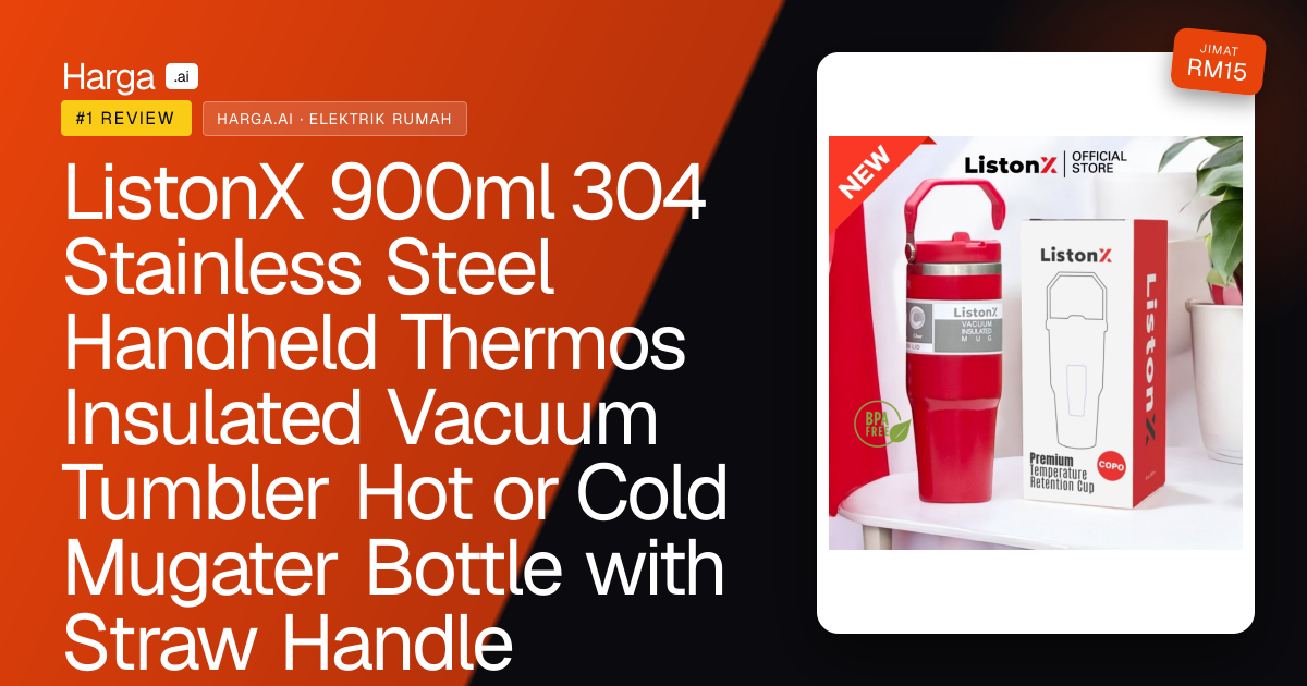 ListonX 900ml 304 Stainless Steel Handheld Thermos Insulated Vacuum Tumbler Hot or Cold Mugater Bottle with Straw Handle review