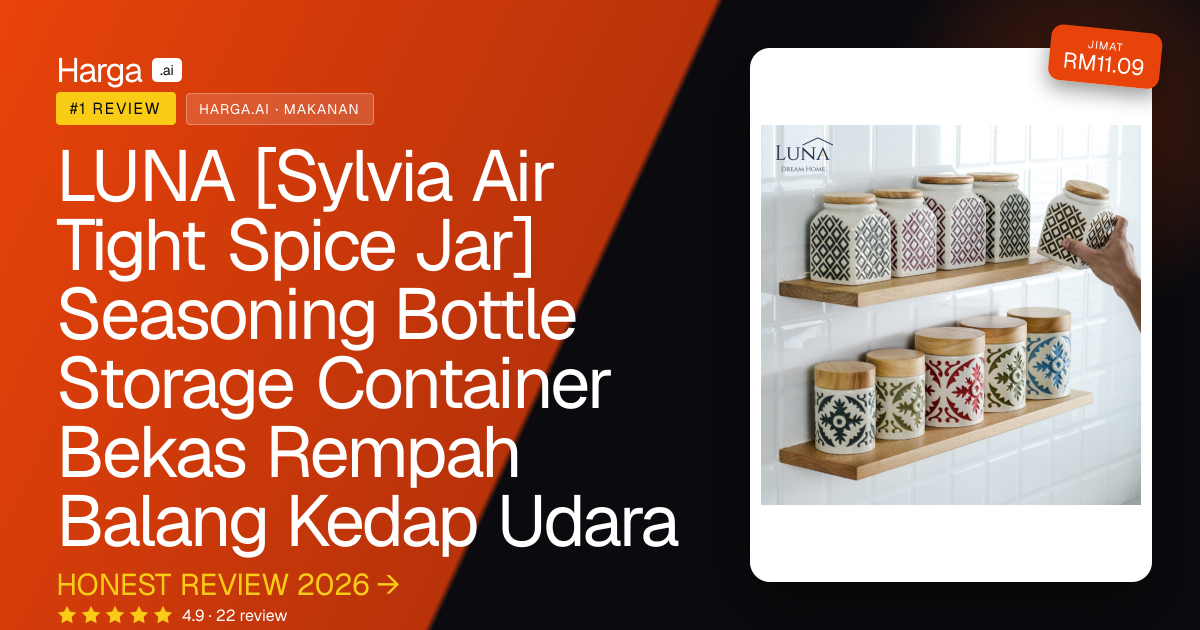 LUNA [Sylvia Air Tight Spice Jar] Seasoning Bottle Storage Container Bekas Rempah Balang Kedap Udara review