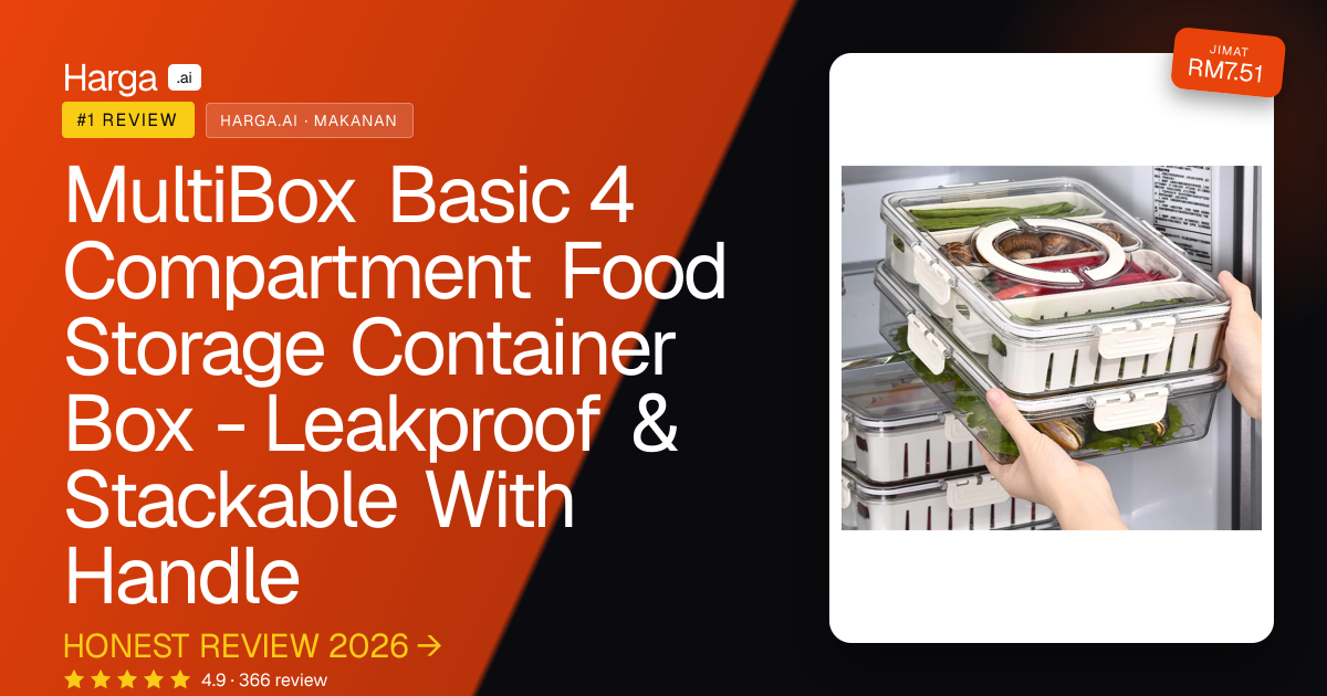 MultiBox Basic 4 Compartment Food Storage Container Box - Leakproof & Stackable With Handle review