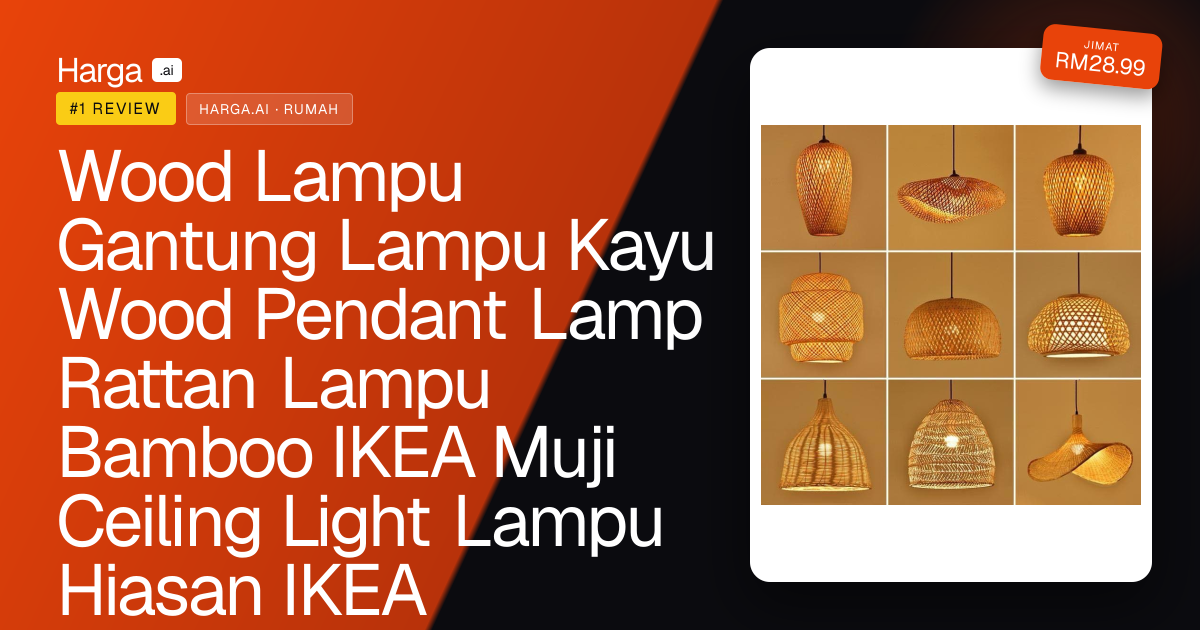 Wood Lampu Gantung Lampu Kayu Wood Pendant Lamp Rattan Lampu Bamboo IKEA Muji Ceiling Light Lampu Hiasan IKEA review
