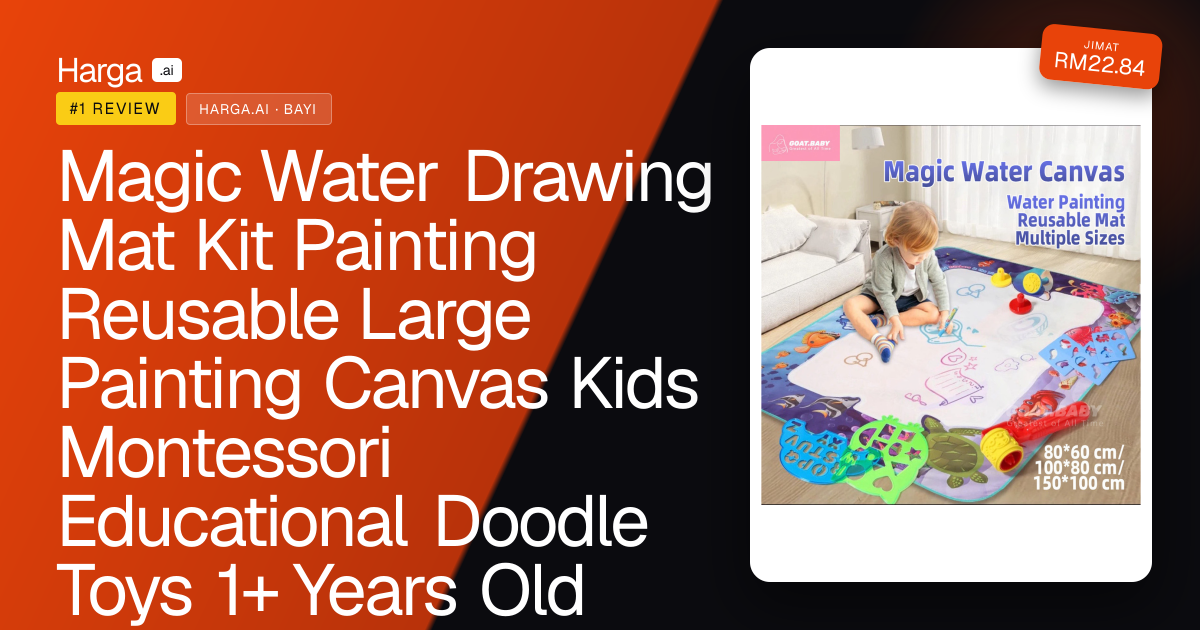 Magic Water Drawing Mat Kit Painting Reusable Large Painting Canvas Kids Montessori Educational Doodle Toys 1+ Years Old Gifts for Kids Boys Girls Mainan Budak Perempuan 儿童魔法水画布绘画玩具 review
