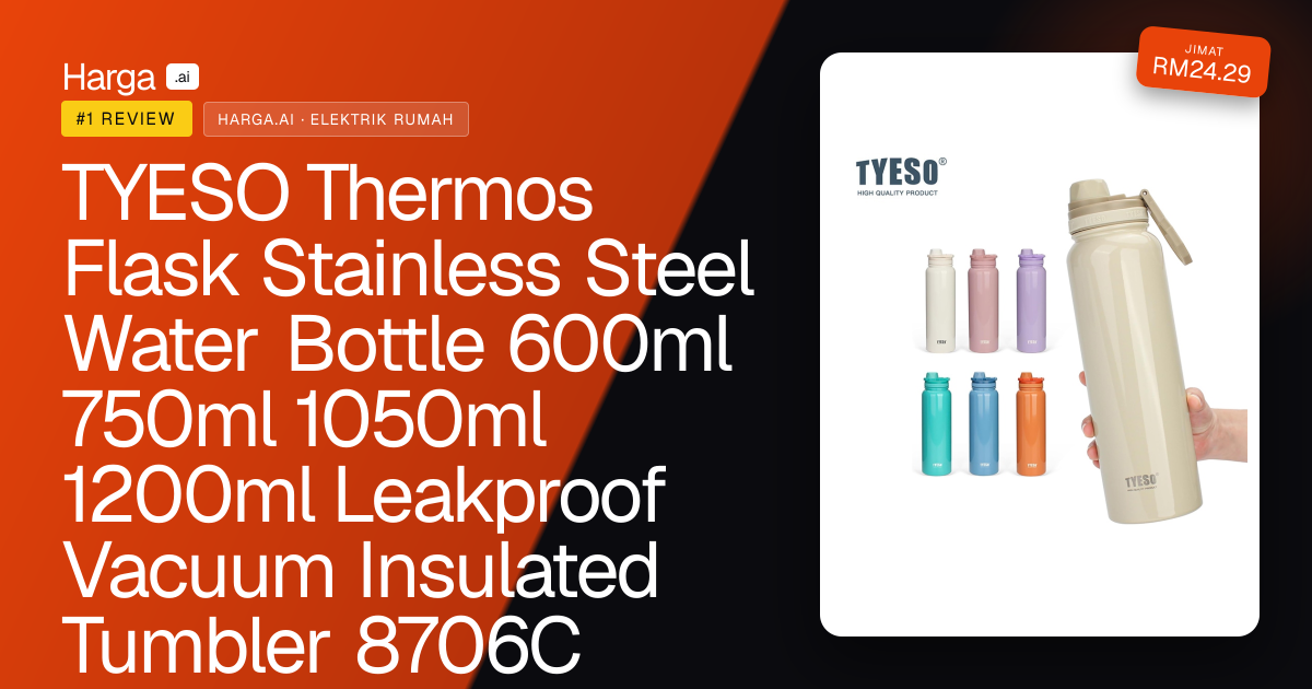 TYESO Thermos Flask Stainless Steel Water Bottle 600ml 750ml 1050ml 1200ml Leakproof Vacuum Insulated Tumbler 8706C  8709C 8724 8725 review