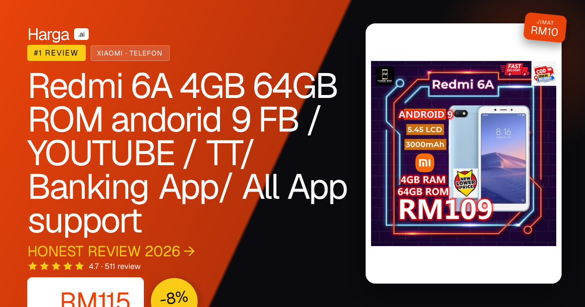 Redmi 6A 4GB 64GB ROM andorid 9 FB / YOUTUBE / TT/ Banking App/ All App support review